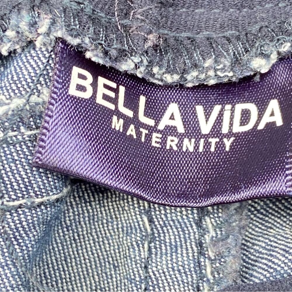Bella Vida Maternity Over The Belly Thick Stitch Bling Stretch Capri Size Small - Picture 6 of 9